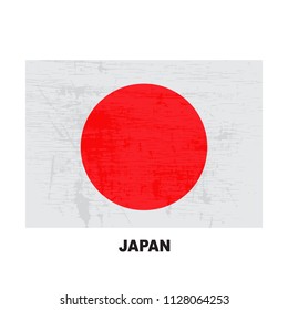Japan flag isolated on white background. Official national symbol. Vector flat design collection.
