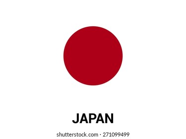 Japan Flag isolated vector in official colors and Proportion Correctly