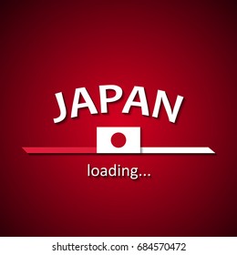 Japan flag loading bar - tourism banner for travel agencies and for other different events