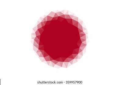 Japan flag low poly triangular abstract background.