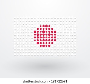 Japan flag made up of dots