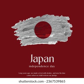 Japan Flag Made of Glitter Sparkle Brush Paint Vector, Celebrating Japan Independence Day.