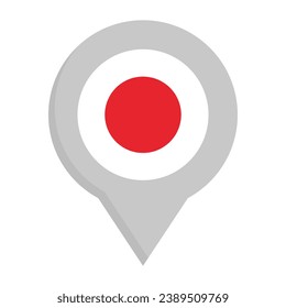 Icono del alfiler del mapa de la bandera de Japón. Vector.