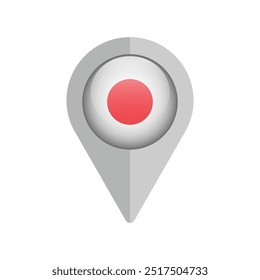 Japan flag map pin isolated icon vector illustration.