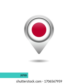 Japan flag map pin vector design template