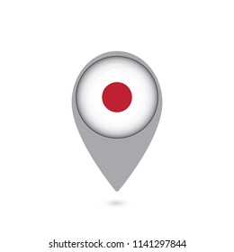 Japan flag map pointer