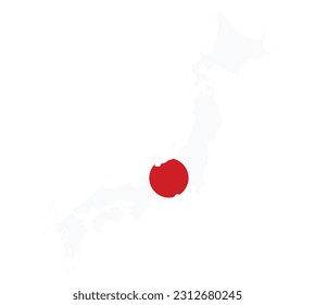Mapa de la bandera de Japón. ilustración vectorial