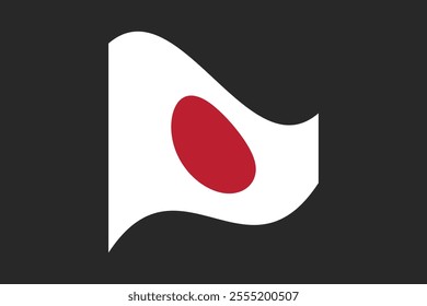 Japan flag, The flag of Japan, Flag of Japan national country symbol illustration Vector, Rectangle Japan flag illustration, Flat vector illustration
