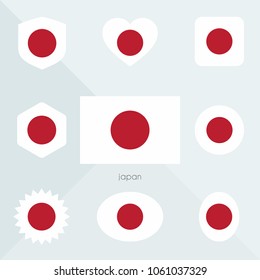 Japan flag. National flag of Japan. Japan vector flag button. Japan independence day.
