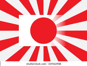Japan flag with japan navy flag in background. Vector illustration