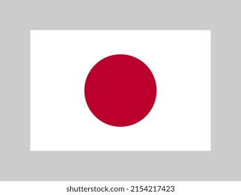 Japan flag, official colors and proportion. Vector illustration.