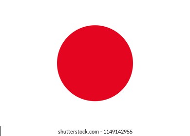 Japan flag. Official colors. Vector illustration