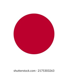 Japan Flagge, offizielle Farben. Vektorgrafik.