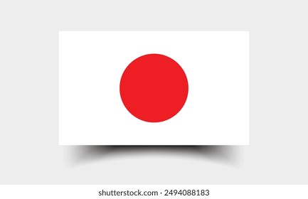 Japan flag. Flag of Japan. The official ratio. Flag icon. Standard color. Standard size. A rectangular flag. Computer illustration. Digital illustration. Vector illustration.