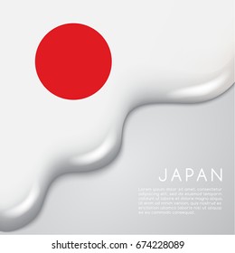 Japan Flag on Creamy Liquid Dripping : Vector illustration