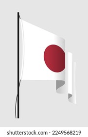 Japan flag on a gray background in vector EPS 10