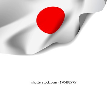 Japan flag on white background. Vector illustration