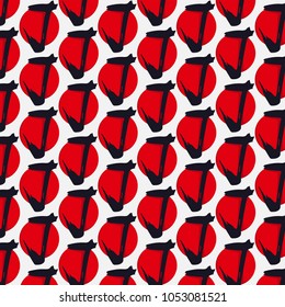Japan flag pattern seamless vector background