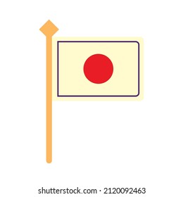 japan flag in pole icon