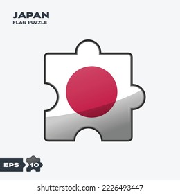 Japan flag puzzle pieces. vector illustration isolated on a white background