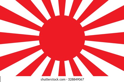 Japan flag with rays.