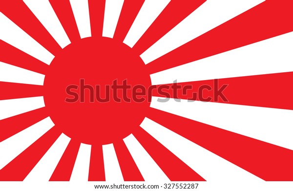 Japan flag with red\
rays.
