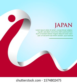 Japan flag in ribbon shape. template for independence day poster design. vector illustration EPS 10