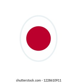 Japan flag. Japan round flag.