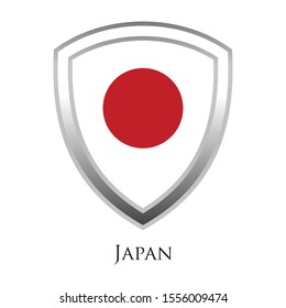 japan  flag shield logo icon vector