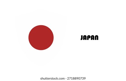 Japan flag in shield shape (badge)