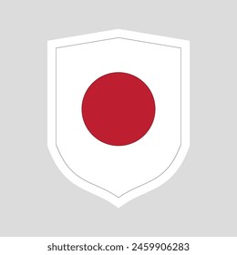 Bandera de Japón en marco de forma de escudo