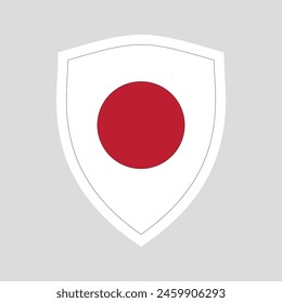 Japan Flag in Shield Shape Frame