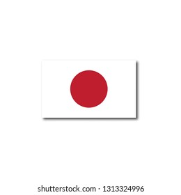 Japan flag. Simple vector Japan  flag  with shadow
