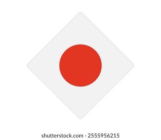 Japan flag square shaped. vector