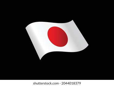 Japan flag state symbol isolated on background national banner. Greeting card National Independence Day of the republic of Japan. Illustration banner with realistic state flag.