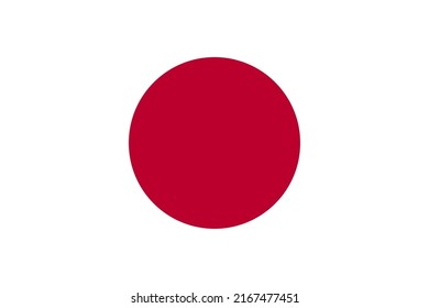 Símbolo de estado de la bandera de Japón aislado en un estandarte nacional de fondo. Tarjeta de saludo Día de la Independencia Nacional de la república de Japón. Cartel de ilustración con bandera de estado realista.