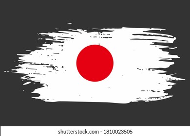 japan flag style brush vector