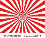 Japan flag. Sun japanese pattern. Red-white sunrise background. Asian kamikaze texture. Tokyo sunlight. National japanese background. Sunburst pattern. Vector.