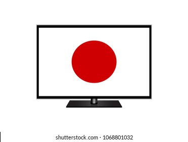 Japan Flag Of Television,Vector Illustration, Isolate On White Background Icon. EPS10