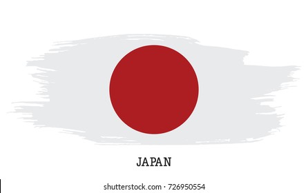 Japan flag vector grunge paint stroke  
