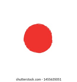 Japanische Fahne, Vektorgrafik. Brush-Stil