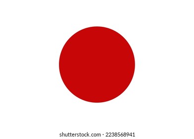Ilustración vectorial de la bandera japonesa aislada. Símbolo nacional de un país en Asia. La tierra del sol naciente. Imperio del Este.