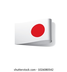 Japan flag, vector illustration on a white background