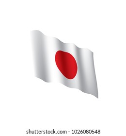 Japan flag, vector illustration on a white background