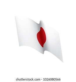 Japan flag, vector illustration on a white background