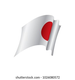 Japan flag, vector illustration on a white background
