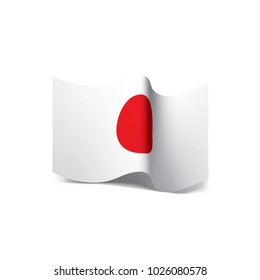 Japan flag, vector illustration on a white background
