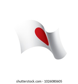 Japan flag, vector illustration on a white background