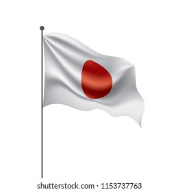 Japan flag, vector illustration on a white background