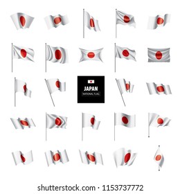 Japan flag, vector illustration on a white background